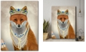 Courtside Market Fox with Tiara Portrait Gallery-Wrapped Canvas Wall Art - 18" x 24"